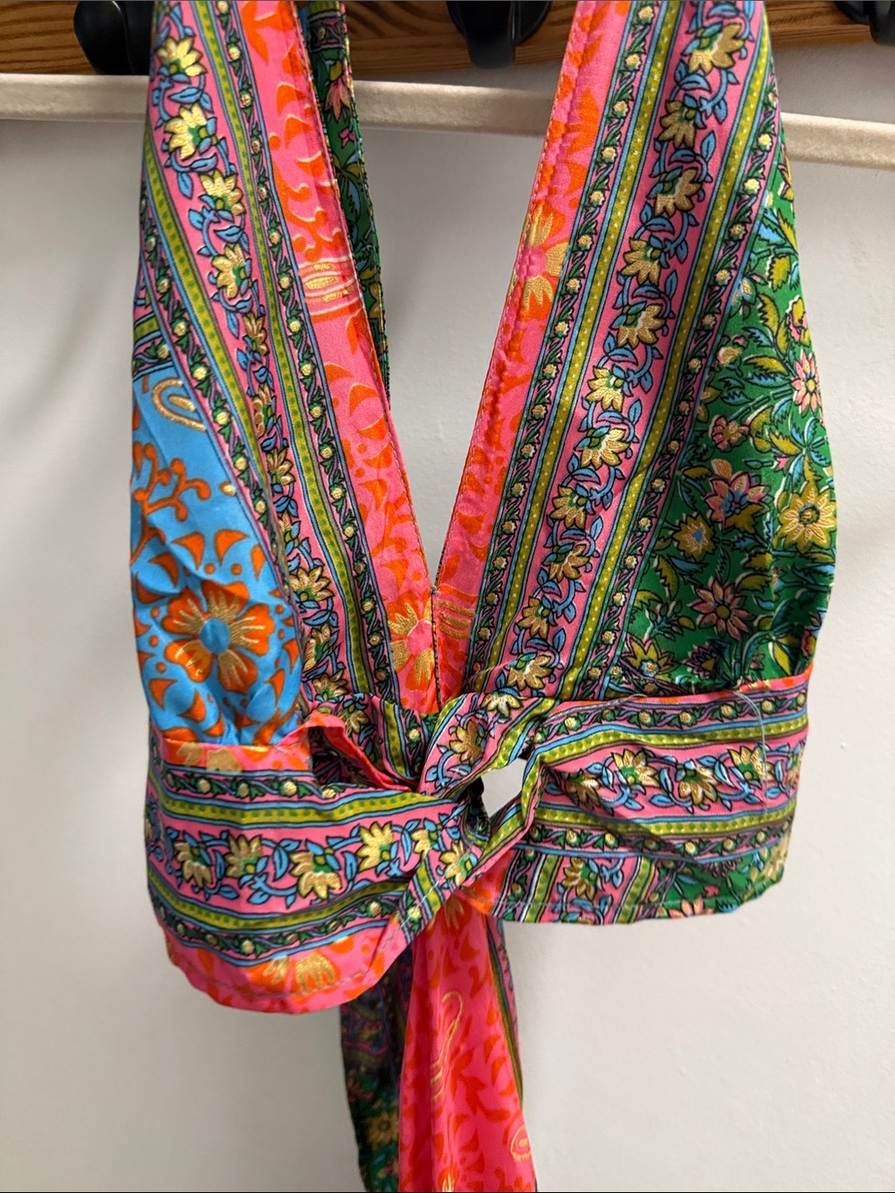 Vibrant Multicolor Halter Maxi Dress - Picture 3 of 4